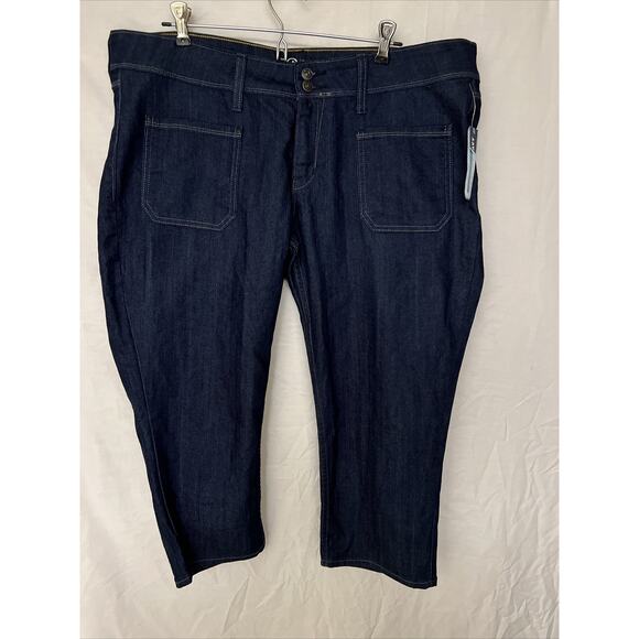 Old Navy Jeans Women's Diva Capri Front Pockets Denim Dark Blue Size 16 NWT - Picture 1 of 16
